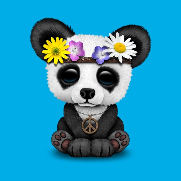 Cute Baby Panda Hippie by jeffbartels