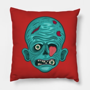 creepy zombie eye tongue Pillow