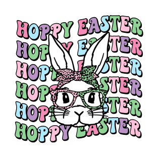 Hoppy Easter Retro Bunny Leopard Bow, easter Day, funny easter , easter shirt cool T-Shirt