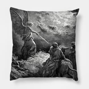 The Angel Appearing to Balaam - Gustave Doré, La Grande Bible de Tours, Aesthetic, Gothic, Metal Pillow