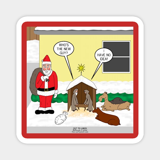 Santa and the Yard Nativity. Magnet by OutToLunch