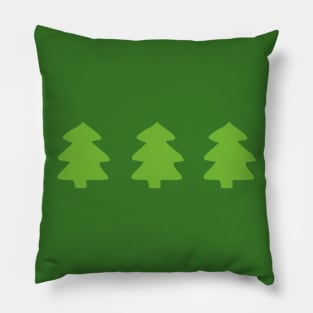 Green Christmas Trees Pattern Pillow