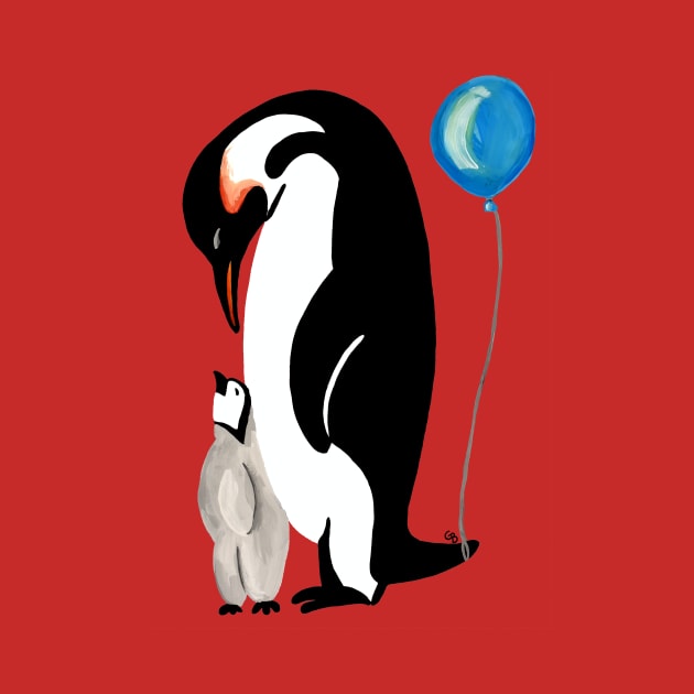 Penguins with a Balloon by Ginny Bracht