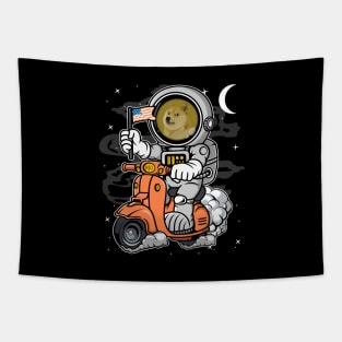 Astronaut Scooter Dogecoin DOGE Coin To The Moon Crypto Token Cryptocurrency Blockchain Wallet Birthday Gift For Men Women Kids Tapestry