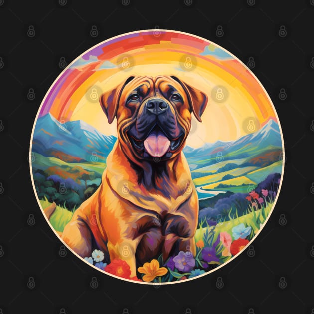 Boerboel Memorial Rainbow Bridge Colorful Dog Art by Sports Stars ⭐⭐⭐⭐⭐