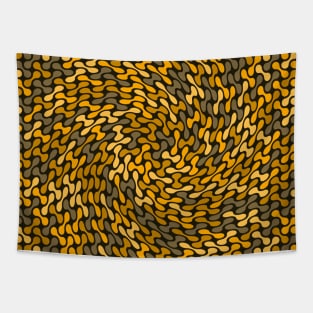 Twisted Metaballs Pattern (Gold) Tapestry