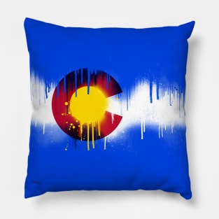 Drippy Colorado State Flag Pillow