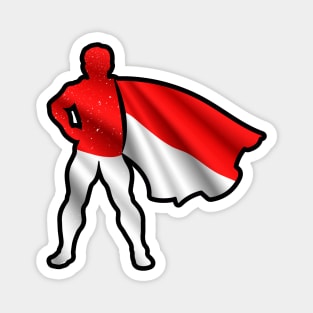 Indonesian Hero Wearing Cape of Indonesia Flag Hope and Peace Unite in Indonesia Magnet