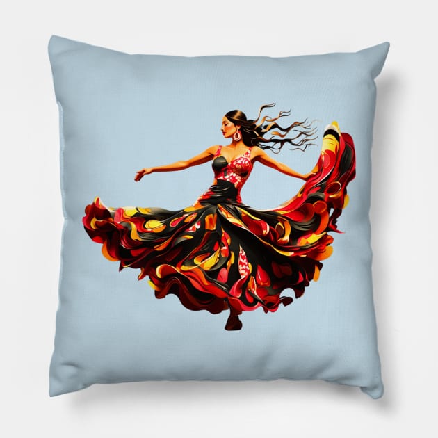 The beautiful flamenco dancer Pillow by TaansCreation 