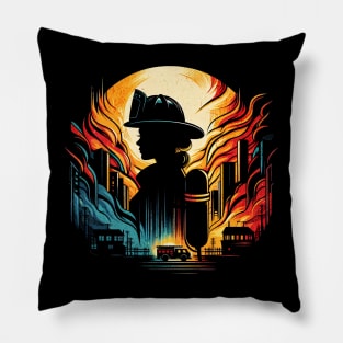 Proud Firefighter Woman Untold Heroes Design Pillow