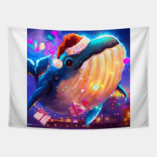 Cute Humpback Whale Drawing Tapestry