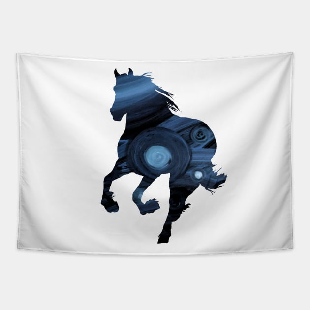 Blue Horse Tapestry by Manitarka