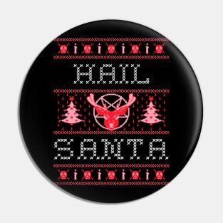 Ugly Christmas Sweater - Hail Santa with Reindeer Pin