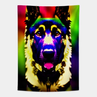 Multicolored German Shepard Tapestry