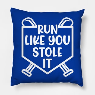 Run Like You Stole It Baseball Softball Funny Cute Pillow