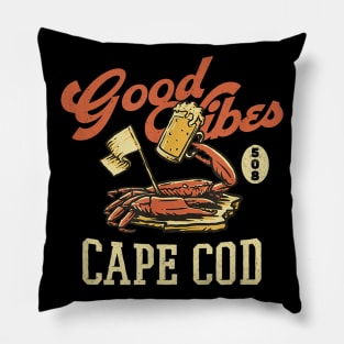 Beach Vibe New England Beer Vintage Cape Cod 508 Pillow