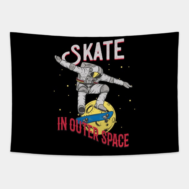 Skate in Outer Space Tapestry by Foxxy Merch