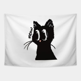 Fluffy and Lucky Black Cat Tapestry