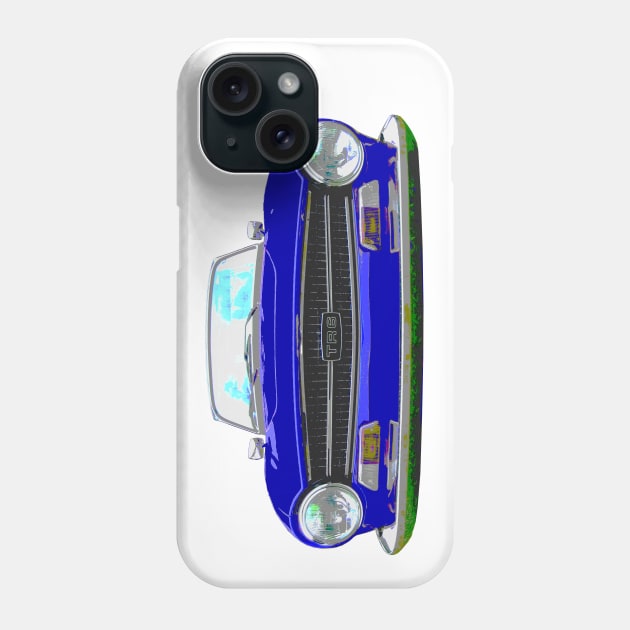 Triumph TR6 1970s classic British sports car blue Phone Case by soitwouldseem