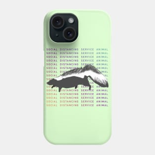 Skunk as a social distancing service animal Phone Case