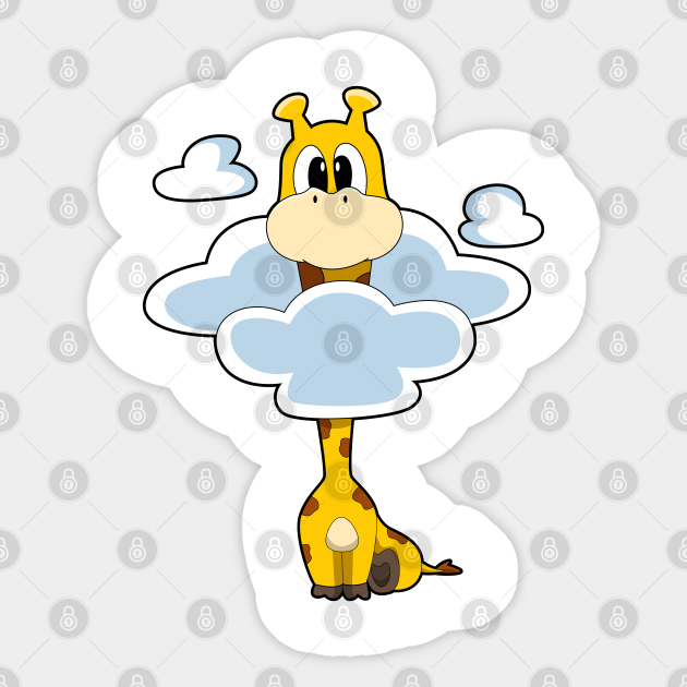 Giraffe with Clouds - Giraffe - Sticker | TeePublic
