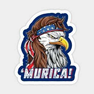 4th of July Eagle Mullet Murica American Flag USA Merica Magnet