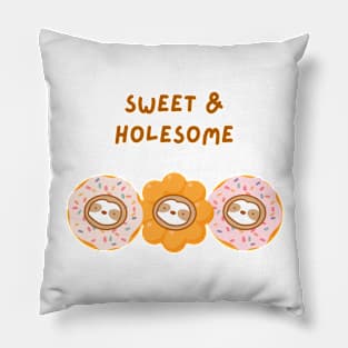 Cute Sweet and Wholesome Donut Sloths Pillow