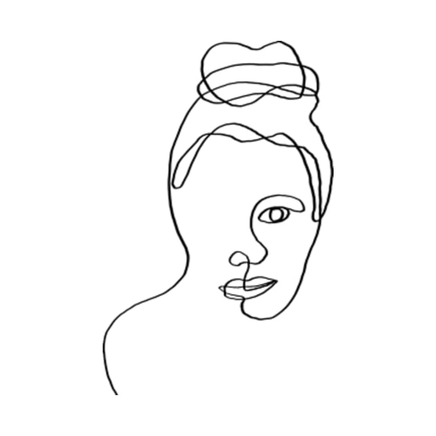 Women with braid abstract one art by Doodle Intent