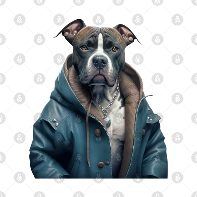 American Staffordshire Terrier Harlem style by Unboxed Mind of J.A.Y LLC 