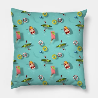 Swimming and Boating Vacation Pillow