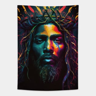 Black African American Jesus Tapestry