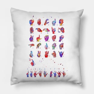 ASL sign language alphabet, Pillow