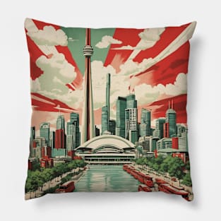 Toronto Canada Vintage Poster Tourism 3 Pillow