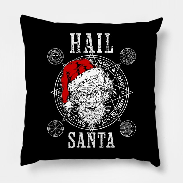 Hail Santa Christmas Black Magic Pillow by Duhkan Painting