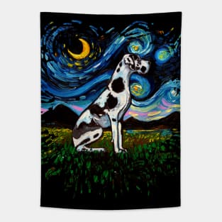 Great Dane Harlequin Night (Version 2) Tapestry