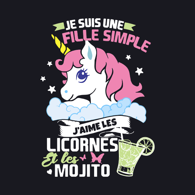 Je Suis Une Fille Simple Unicorn T Shirts by huepham613