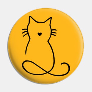 Kitty Outline Black Pin