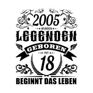 Geschenke zum 18. Geburtstag Jahrgang 2005 Sprüche T-Shirt