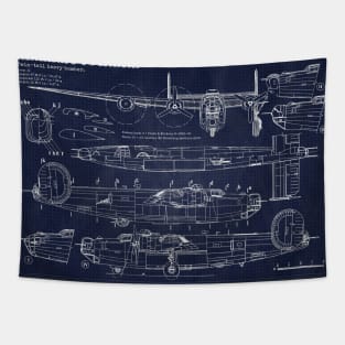 B24 Liberator Blueprint Tapestry