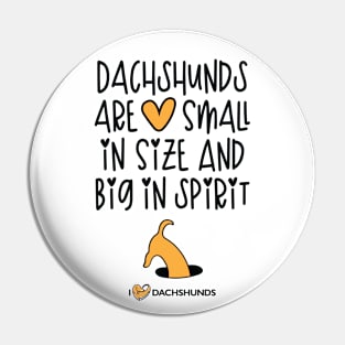 Dachshunds Are Small In Size And Big In Spirit Pin