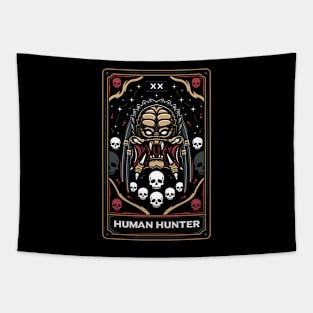 Human Hunter Tarot Card Tapestry