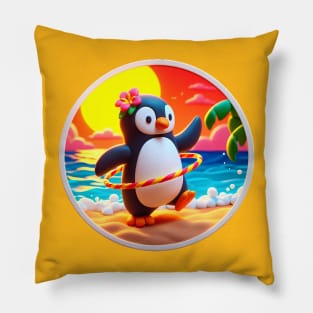 Hula Hoopin' Penguin Pillow