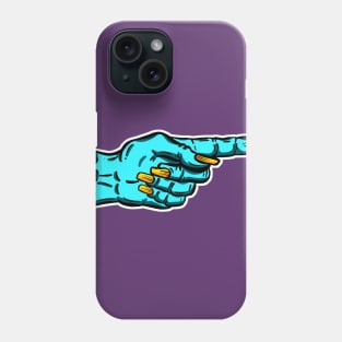 I'm with Stupid Undead Zombie Blue Cartoon Retro Hand Phone Case