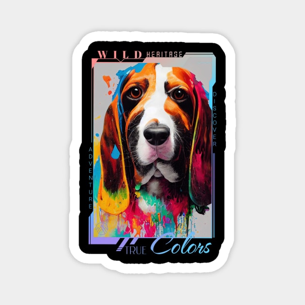 Vasset Hound Dog Pet Cute Adorable Animal Compagnon Magnet by Cubebox