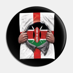 Kenya Flag English Flag Ripped - Gift for Kenyan From Kenya Pin