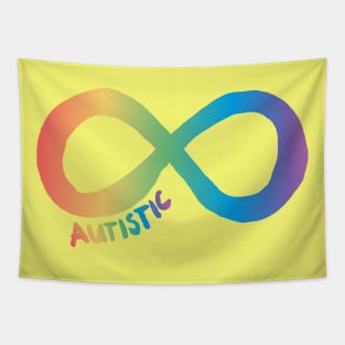 Autistic infinity symbol - rainbow Tapestry