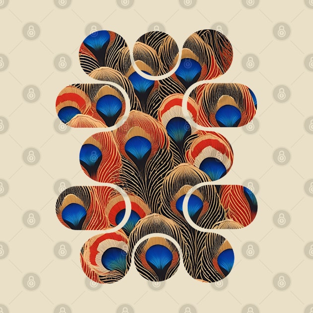 Abstract Shapes Peacock Feathers Pattern Design by craftydesigns