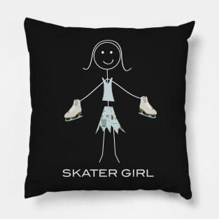 Funny Womens Ice Skating Girl Figure Skater Pillow