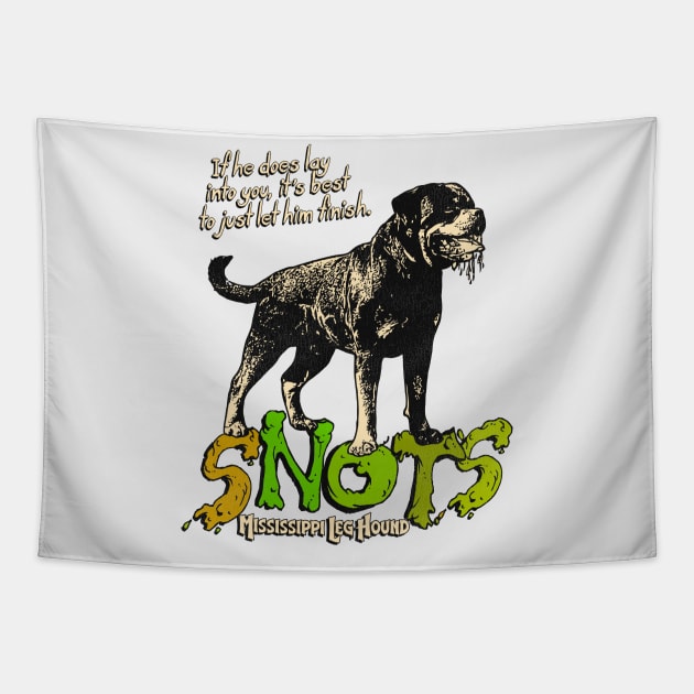 Snots the Mississippi Leg Hound - Christmas Vacation Tapestry by darklordpug