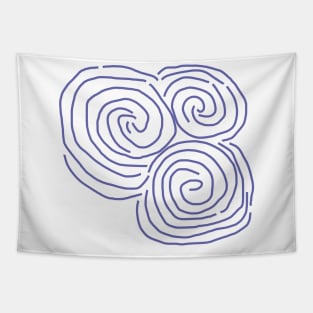 Celtic Spiral Irish Roots Very Peri Line Drawing Tapestry